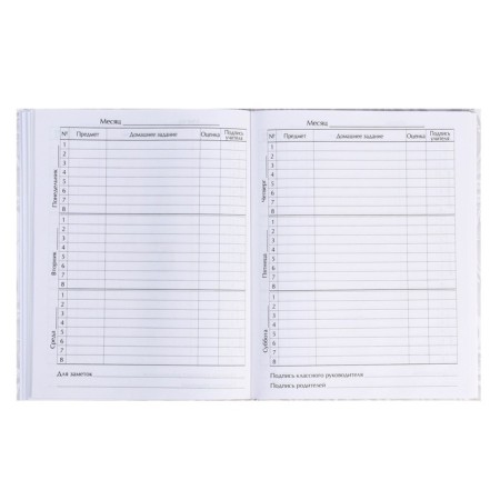 Diary for grades 5-11, "white", solid cover 7BC, glossy lamination, 48 sheets-4