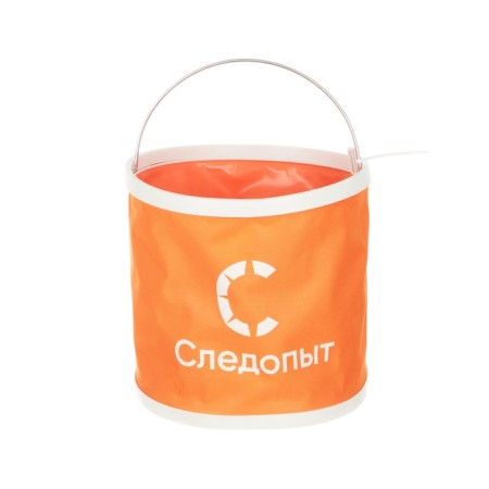 A folding rally bucket, 9 l, orange, without a case