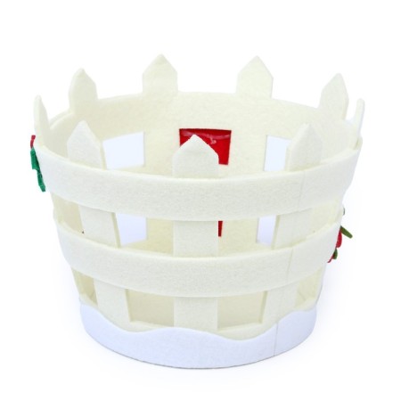 New Year's basket for decor "Santa Claus with gifts" 16 × 11.5 × 12 cm-4