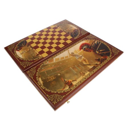 Backs "Ave Caesar", wooden board 50 x 50 cm, with a field for playing checkers-3