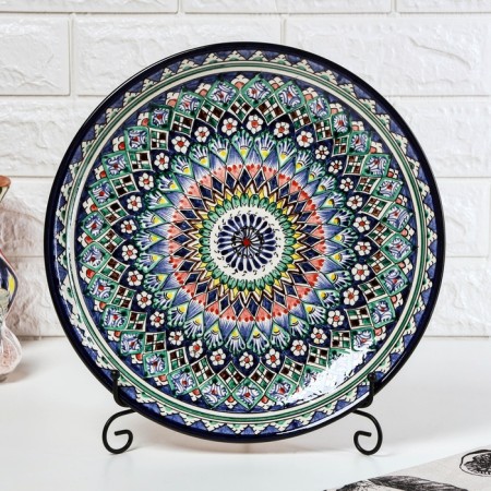 Largan Rishtan ceramics "Patterns", 32 cm, blue-2