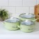 Set of pots "Lime", 3 subjects: 2.1/3.1/4 l, covers, induction, color light green