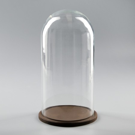 Glass dome -slosh on a wooden stand "Vincent - 1", 30x15 cm, brown-2