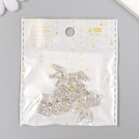 Decor for creativity Metal "Crown" silver, rhinestones 1.4x2 cm-5