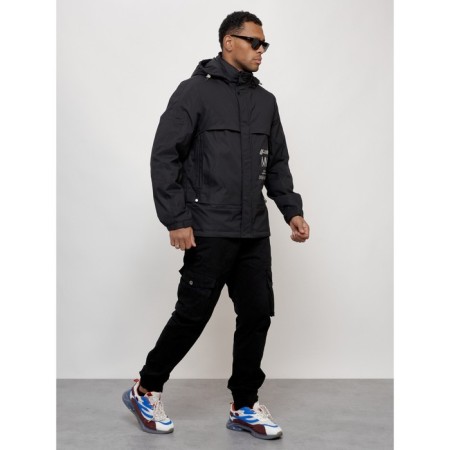 Sports male jacket, size 48, black color-2