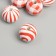 Beads wood for creativity "Round. Red patterns on white" D = 1.6 cm set 10 pcs