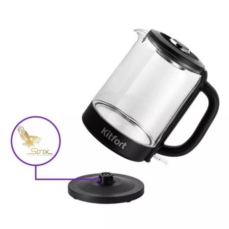 KT-6156 kettle, electric, glass, 1.5 l, 2200 watts, black-5
