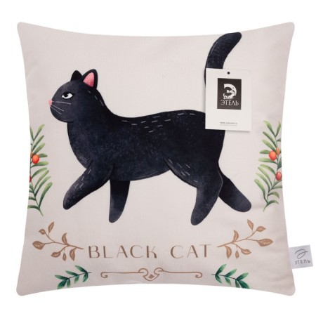 Pillowess Decorative Ethel "Black Cat" 40x40 cm, polyester, velor-4