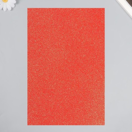 Foamiran "red orange shine" 2 mm format A4 set 5 sheets-3