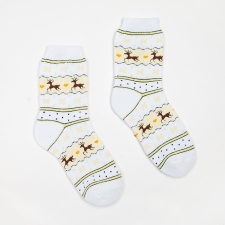 Women's terry socks "Norway", white color, size 23-25-1