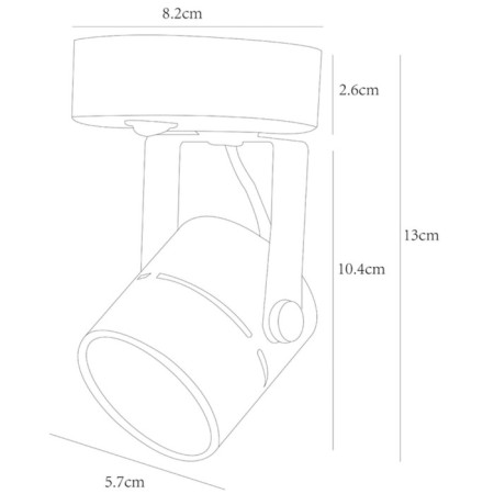 STASTE LAMP Mizar A1311AP-1BK, GU10, 50 W, 6x14x8 cm, black-3