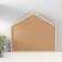Photo frame plastic, textiles in 4 photos "cute house in brown strip" with clothespins 40x35 cm