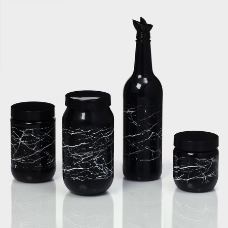 Glass Bank for bulk products "Marbl", 425 ml-9