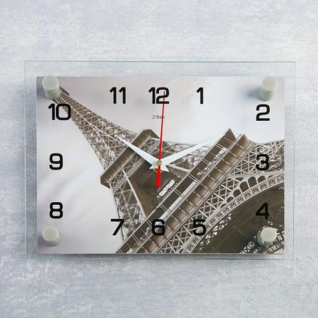 Watching clock, interior: city, "Eiffel Tower", silent, 20 x 26 cm