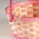 Wicker basket, d21xh24 cm, pink, bamboo
