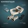 Zein bath mixer, square, short surge, with a shower set, stainless steel. Steel, satin