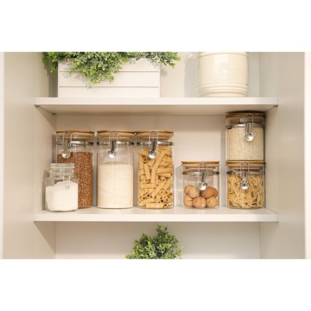 Glass Bank for bulk products with Magistro Lamelm Castle "Eco", 1.2 l, 10 × 20 cm-2