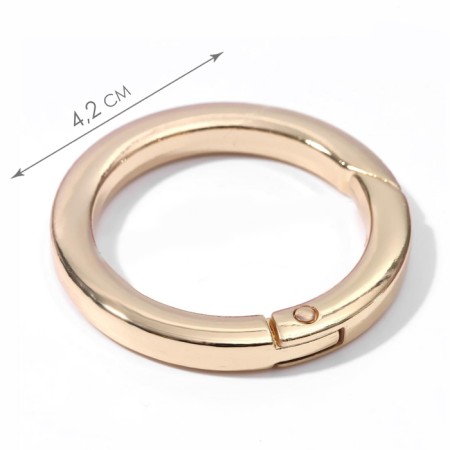 Carabin ring is flat, d = 32/42 mm, thickness - 5 mm, 5 pcs, gold color-1