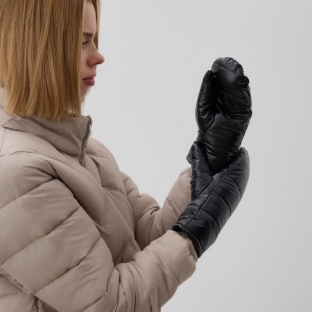 Women's mittens minku, rr 23 cm, central black-1