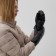 Women's mittens minku, rr 23 cm, central black