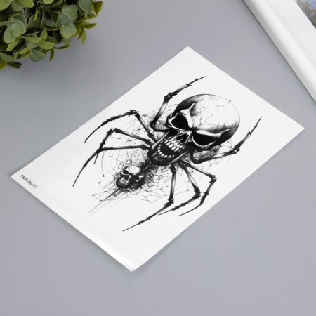 Tattoo on the body black "Skool on spider paws" 12x19 cm-1