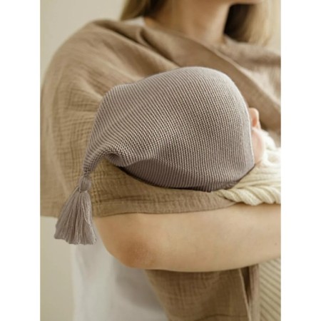 Hat with a brush Children's Amarobaby Pure Love Sweet, size 38-40 cm, brown color-4