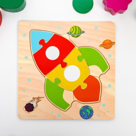Toy developing puzzle "Rocket" 0.3 × 15 × 15 cm-1