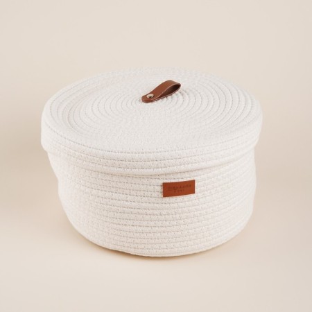 Basket for storage branded handmade shade “Bell”, 25 × 25 × 13.5 cm, small, white color-1