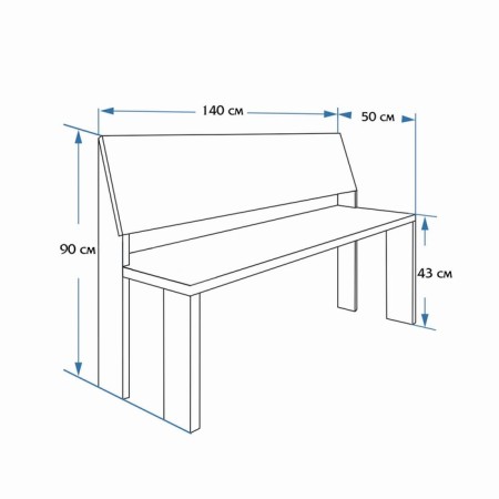 Bench, platband 140 × 50 × 90cm "Dobroparov"-2