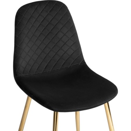 Stool on a metal frame DABL Metal/velor, gold/black 44x53x86 cm-4