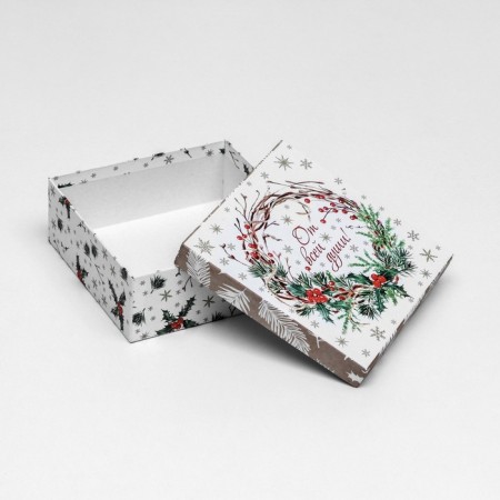 A set of boxes 3 in 1 "New Year's Wreath", 19 x 19 x 7.5 - 14 x 14 x 4 cm-4