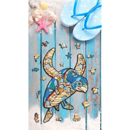 Wooden figured puzzle EWA "Sea Turtle", 28 × 20 cm-9
