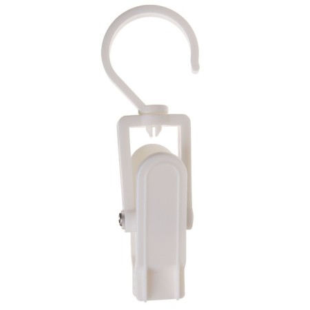 A hook with a clothespin 10.5 × 3 × 3.5 cm, (packing 50 pcs), white color-1