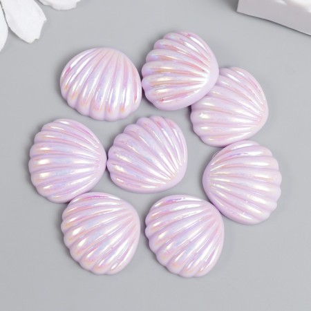 Decor for creativity plastic "Broke with mother of pearl" Lilac 1.8x2 cm-2