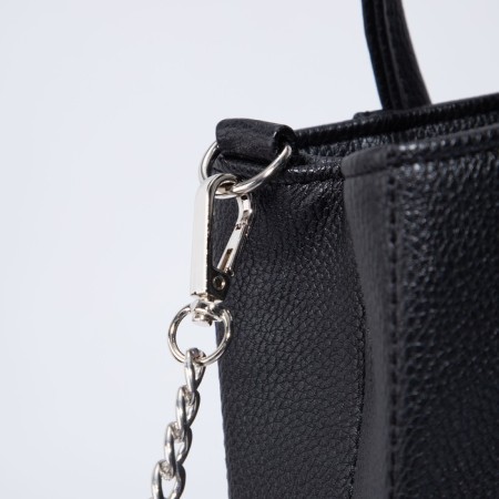 Women's bag El Masta with a zipper, external pocket, black color-5