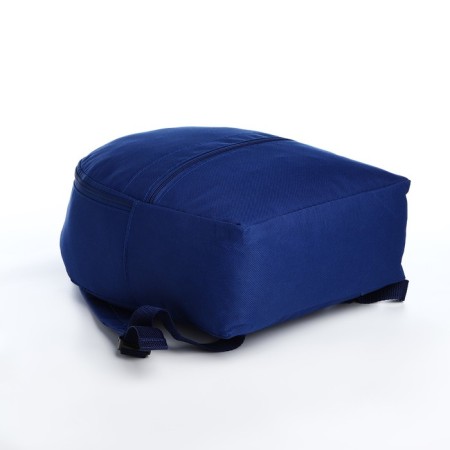 A backpack on the zipper is youth, external pocket, blue color-4
