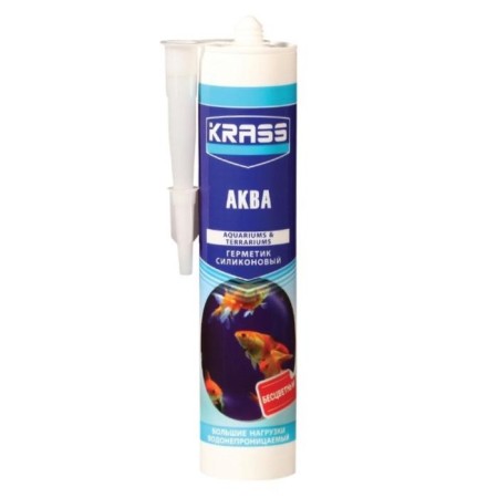 Sealant Krass Aqua, silicone, for aquarium, black, 300 ml