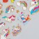 Plastic sticker "Unicorns and hearts" with gold 10.2x20.5 cm