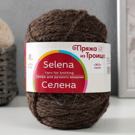 Yarn "Selena" 100% wool 160m/100g (251 brown)