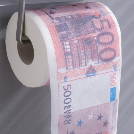 Souvenir toilet paper "500 euros", mega, 12x13 cm-1