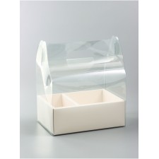 Box with PVC for flowers and desserts 26 x 18 x 30 cm, white