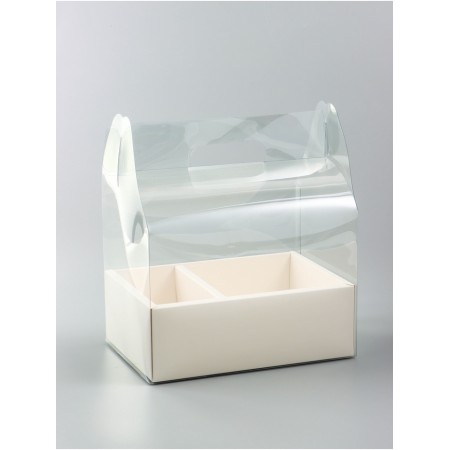 Box with PVC for flowers and desserts 26 x 18 x 30 cm, white