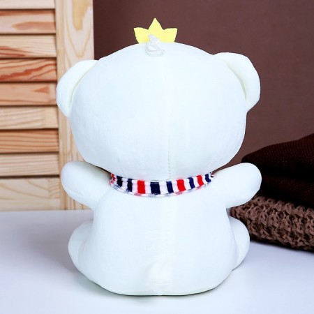 Soft toy "Bear with a crown", 26 cm, white color-2