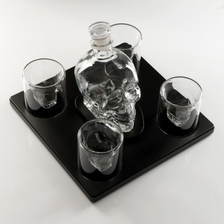 Mini -bar skull, on a stand, skeleton - 750 ml, glasses - 130 ml, 28.5 x 28.5 x 18.5 cm-3