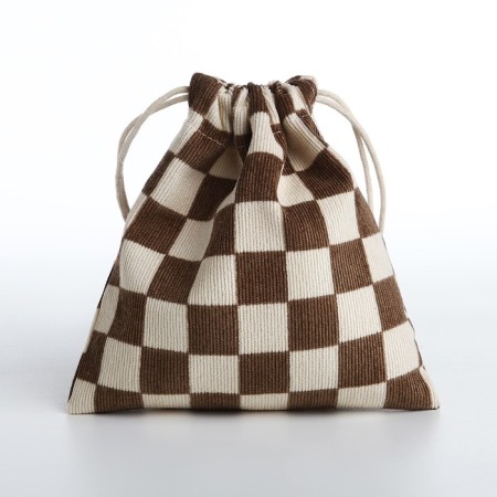 Cosmetic bag - a bag of ties, beige/brown color-1