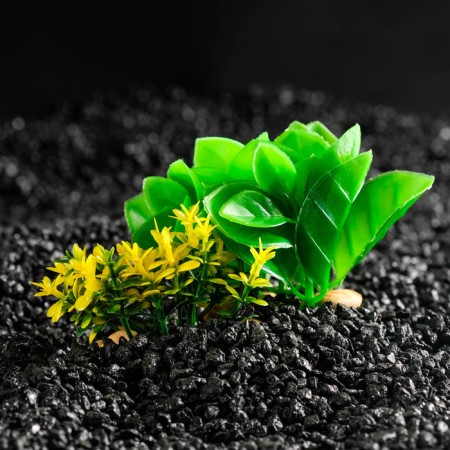 Aquarium artificial aquarium plant on a stone under stone, 12 x 12 x 6 cm-1
