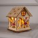Christmas tree toy "House with a snowman", from batteries, a glow of warm white