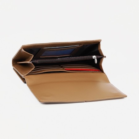 Women's wallet on magnets, beige color-3