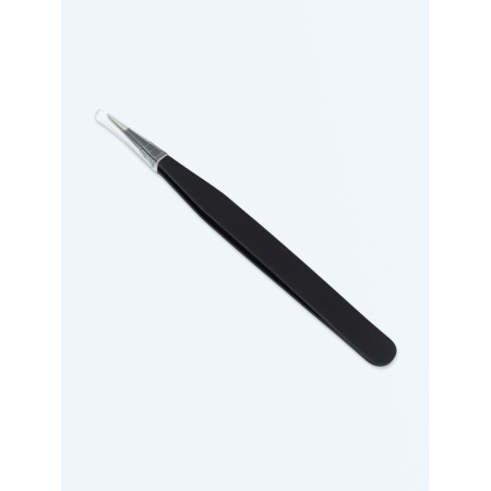 Pinzet for eyelash extensions, straight, 12 (± 1) cm, black color-2