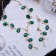 Set 2 objects: earrings, necklace "amazement" flowering, green-white color in gold, 42 cm